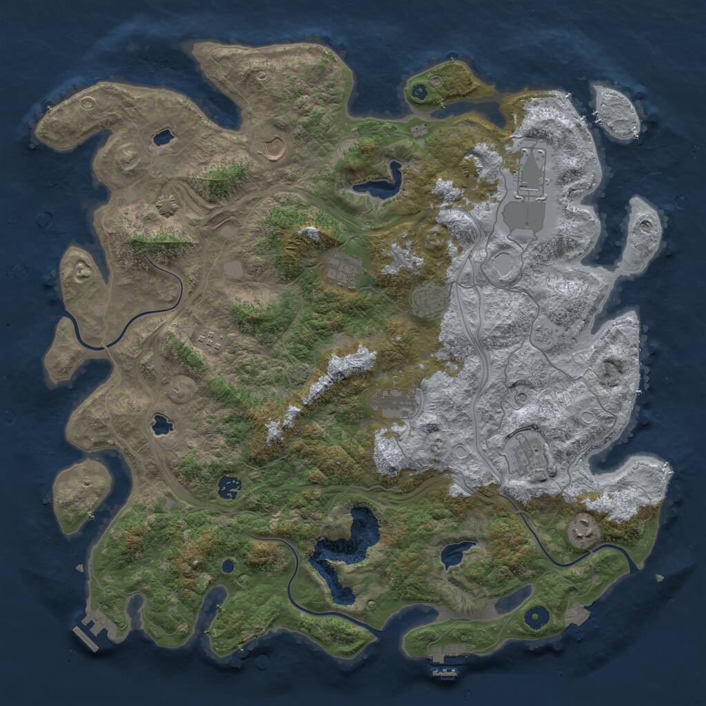 Rust Map: Procedural Map, Size: 4500, Seed: 741479, 15 Monuments