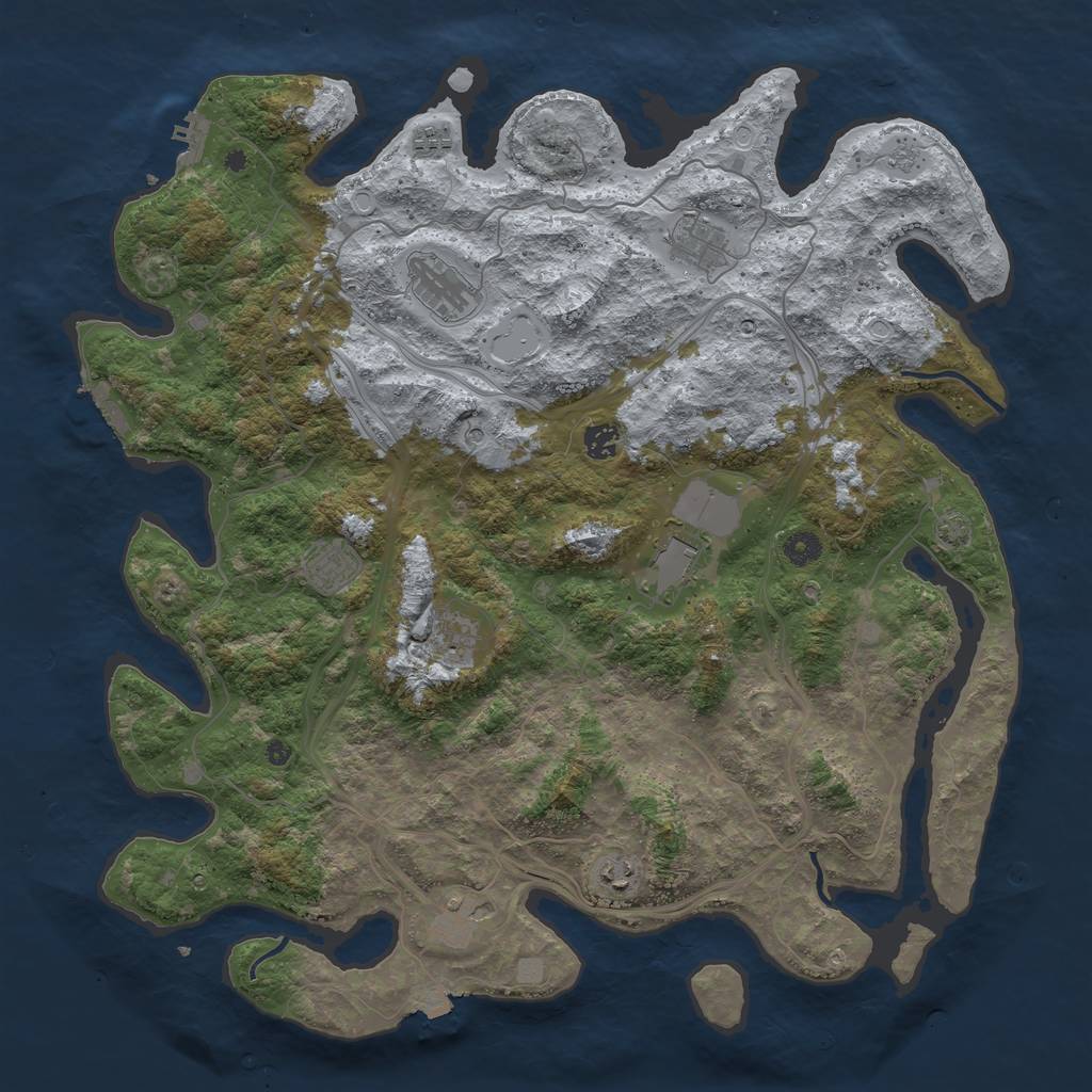 Rust Map: Procedural Map, Size: 4500, Seed: 587469, 17 Monuments