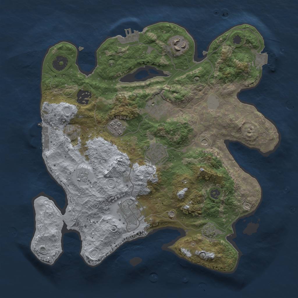 Rust Map: Procedural Map, Size: 3000, Seed: 101799515, 14 Monuments