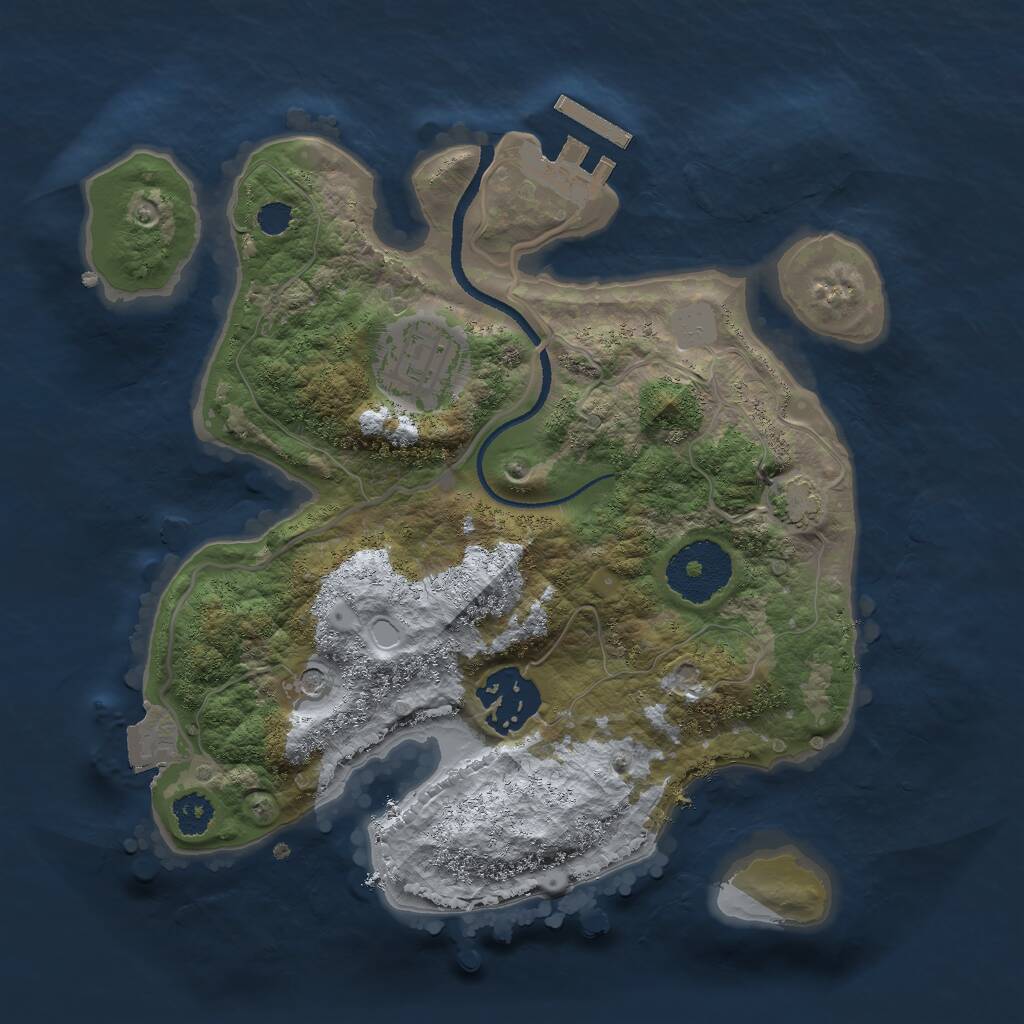 Rust Map: Procedural Map, Size: 2500, Seed: 1259065049, 6 Monuments