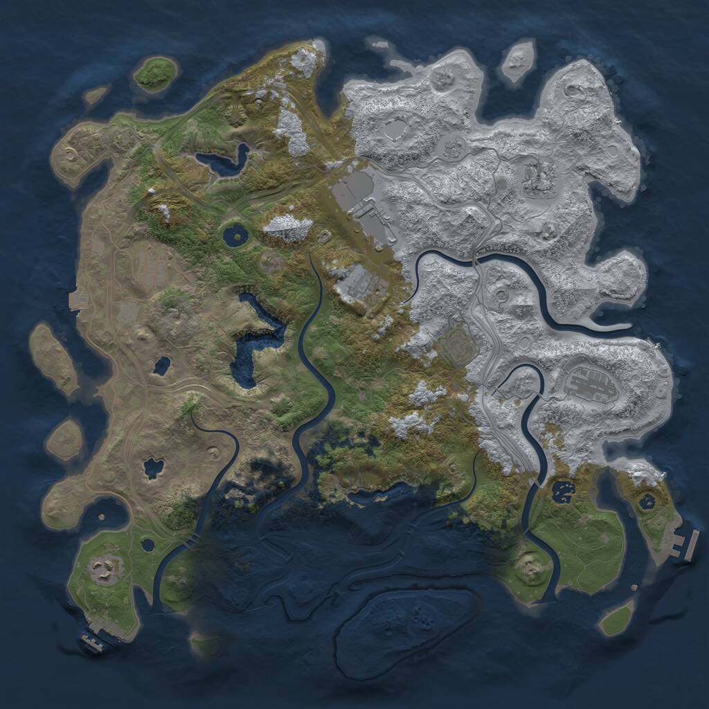 Rust Map: Procedural Map, Size: 4500, Seed: 224193, 15 Monuments