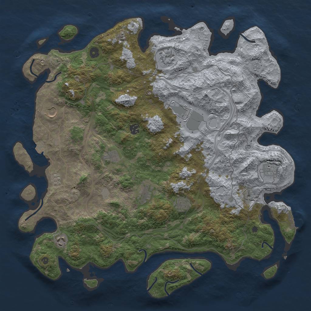 Rust Map: Procedural Map, Size: 4500, Seed: 224193, 17 Monuments