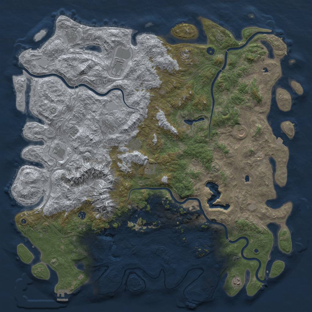 Rust Map: Procedural Map, Size: 5900, Seed: 8888888, 17 Monuments