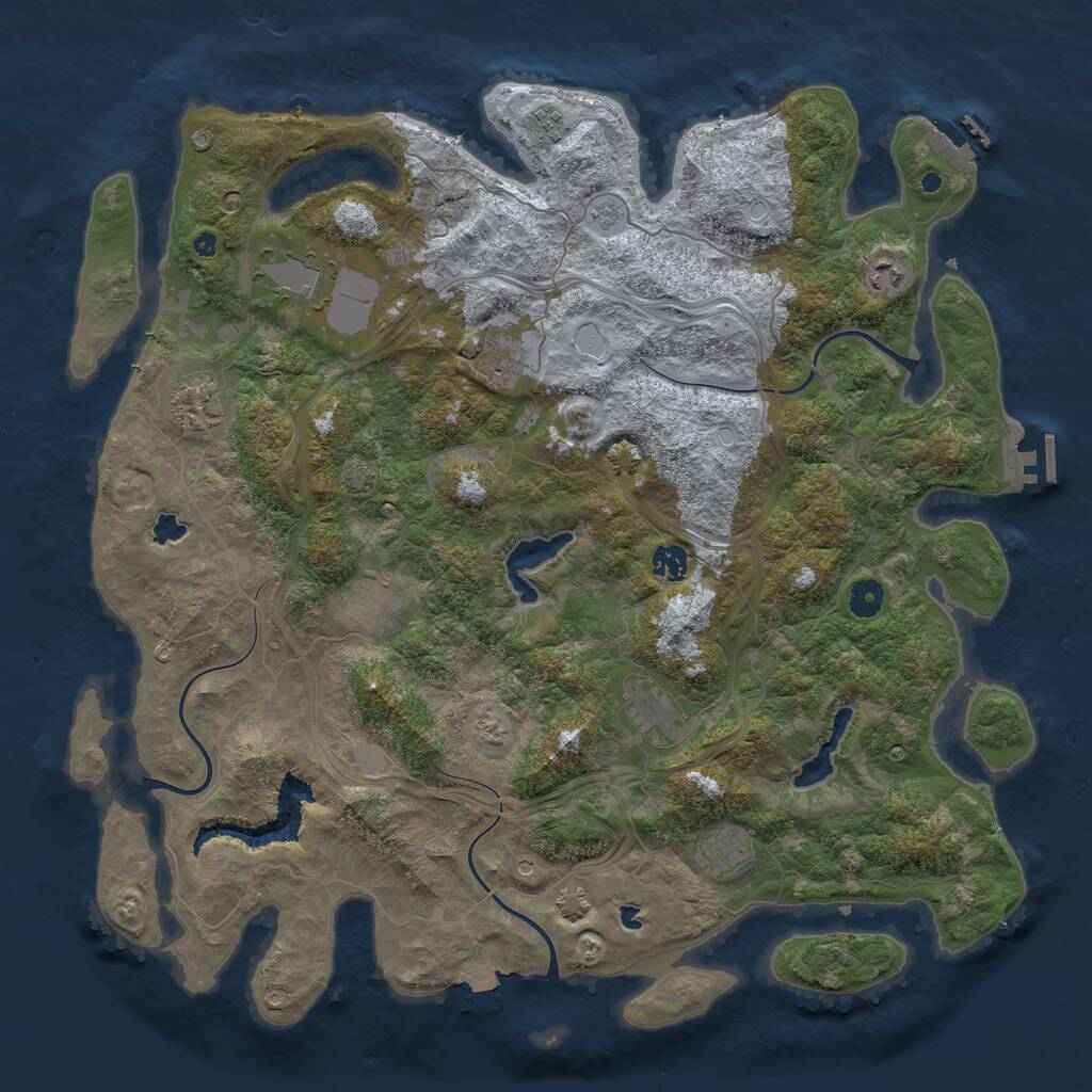 Rust Map: Procedural Map, Size: 4500, Seed: 1391587685, 15 Monuments
