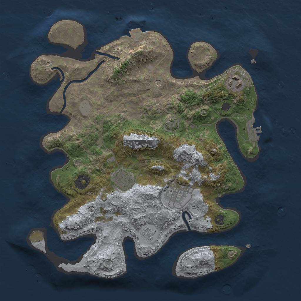 Rust Map: Procedural Map, Size: 3000, Seed: 432471995, 10 Monuments
