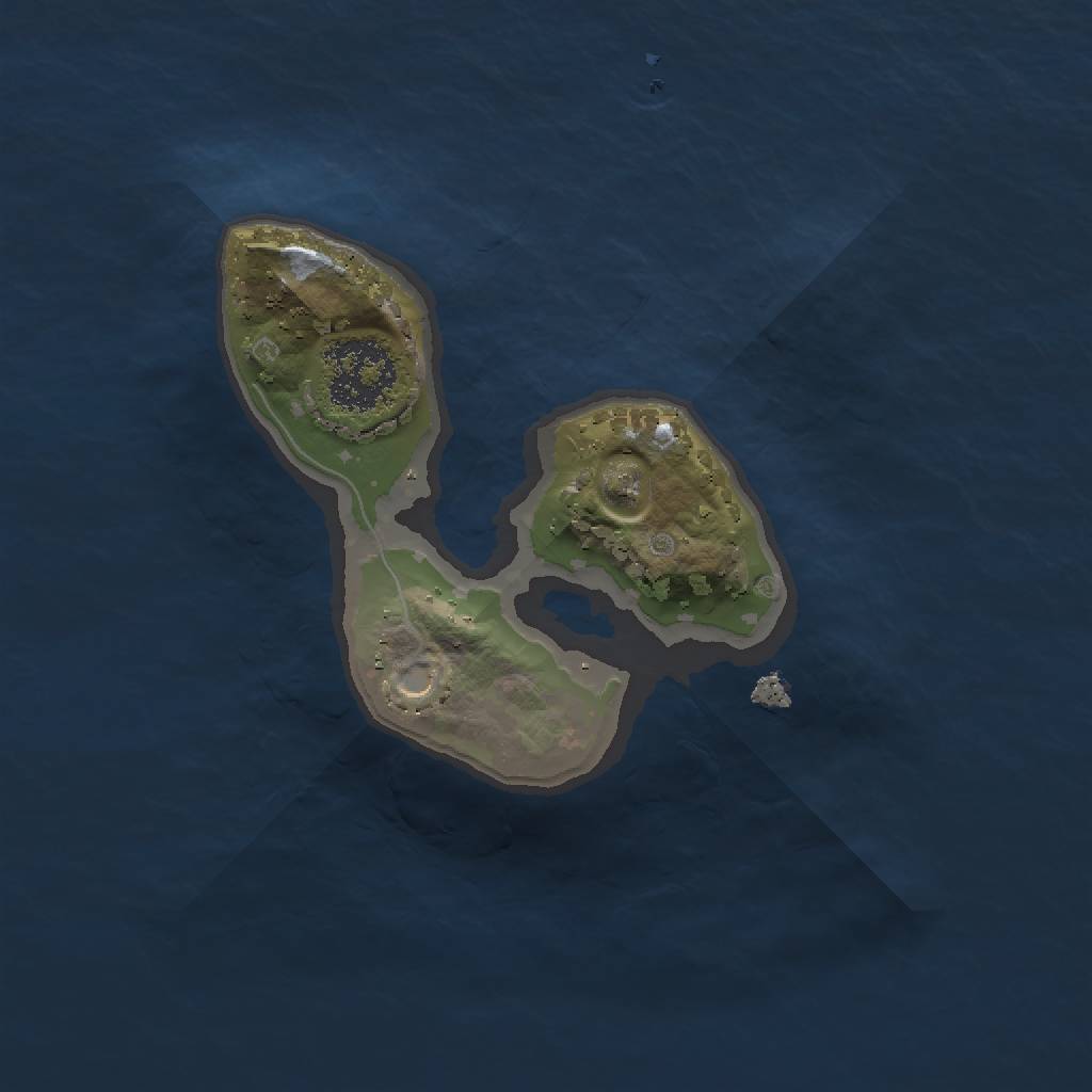 Rust Map: Procedural Map, Size: 1500, Seed: 1340, 3 Monuments