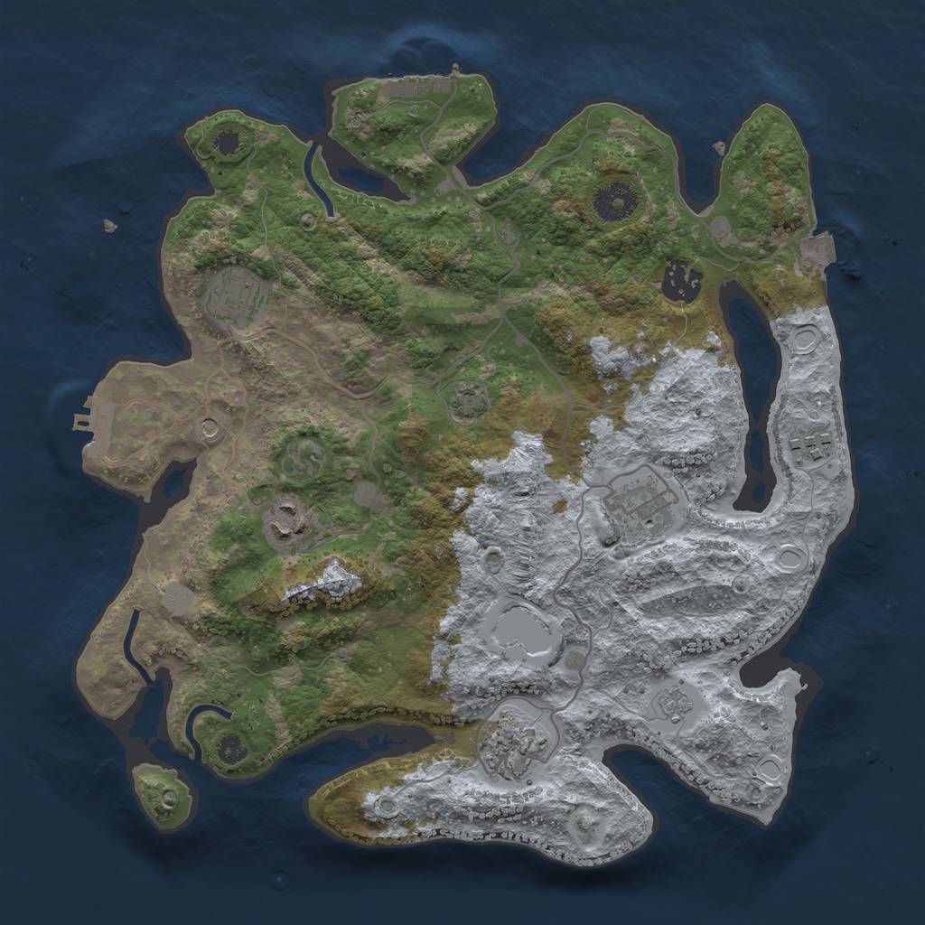 Rust Map: Procedural Map, Size: 3350, Seed: 76676767, 14 Monuments