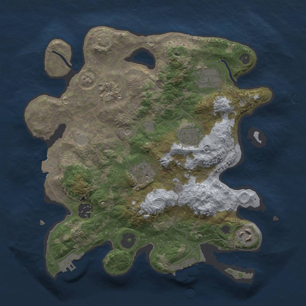 Rust Map: Procedural Map, Size: 3000, Seed: 1351513953, 13 Monuments