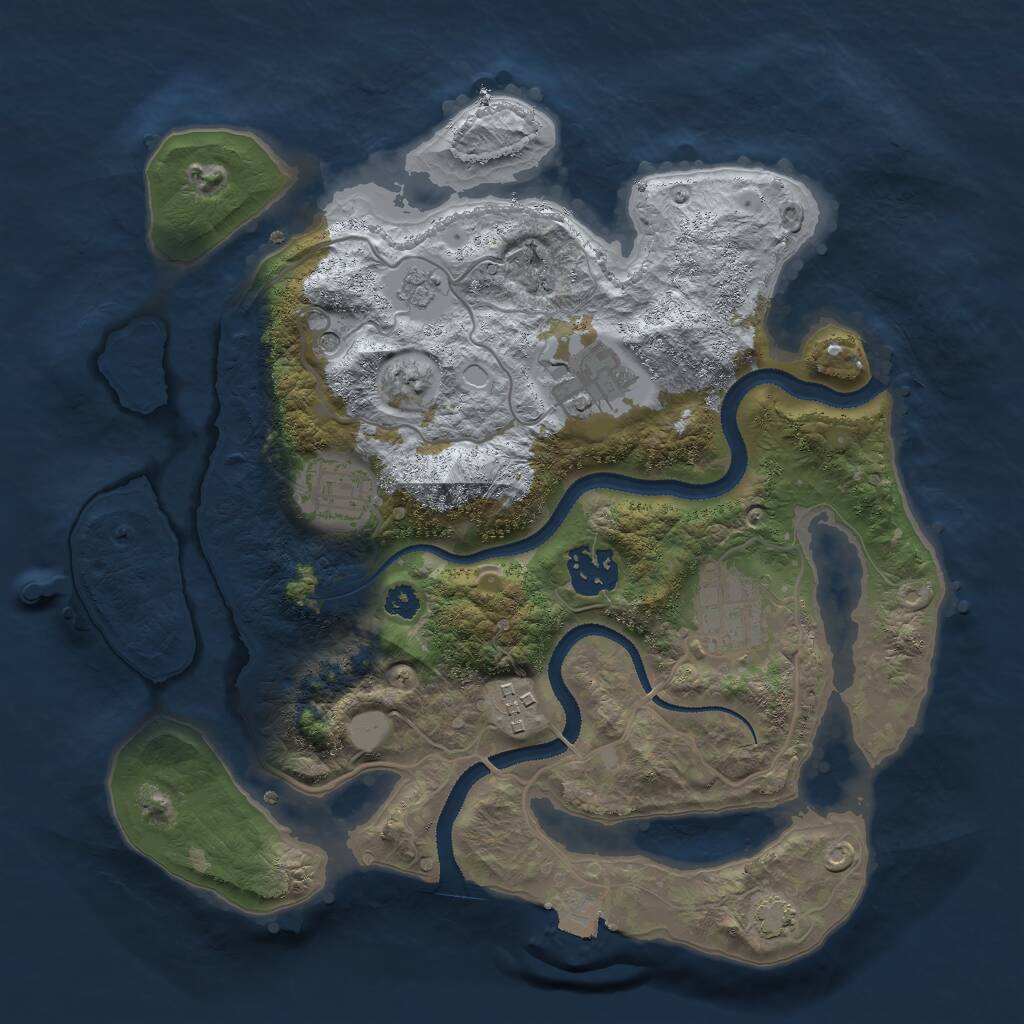 Rust Map: Procedural Map, Size: 3000, Seed: 9432, 9 Monuments