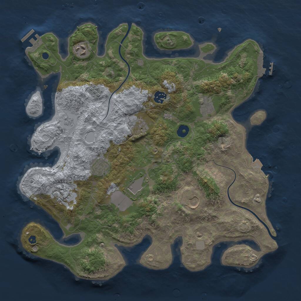 Rust Map: Procedural Map, Size: 3700, Seed: 7222729, 14 Monuments