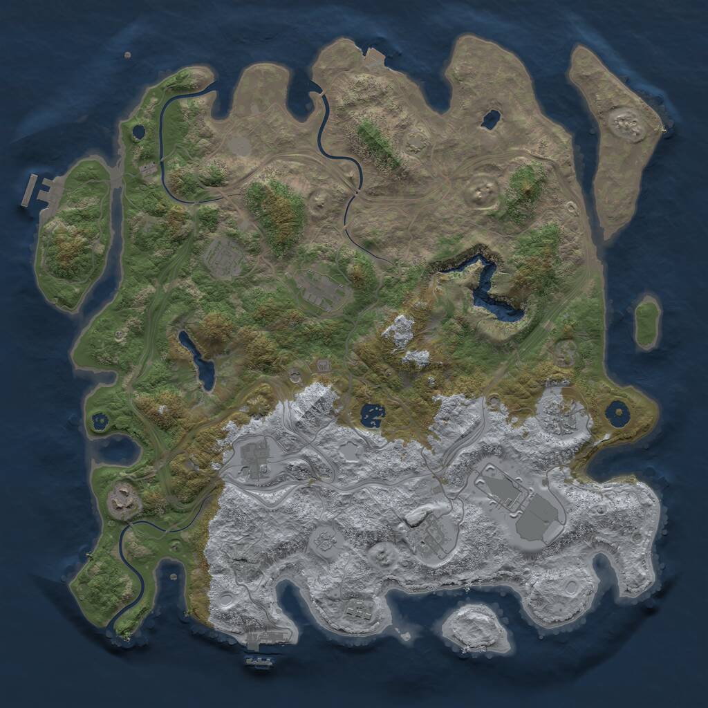 Rust Map: Procedural Map, Size: 4250, Seed: 54733367, 15 Monuments
