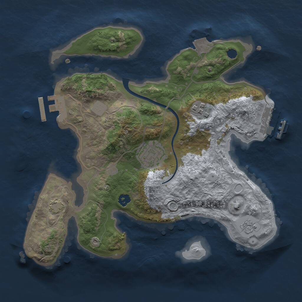 Rust Map: Procedural Map, Size: 2500, Seed: 8020186, 7 Monuments