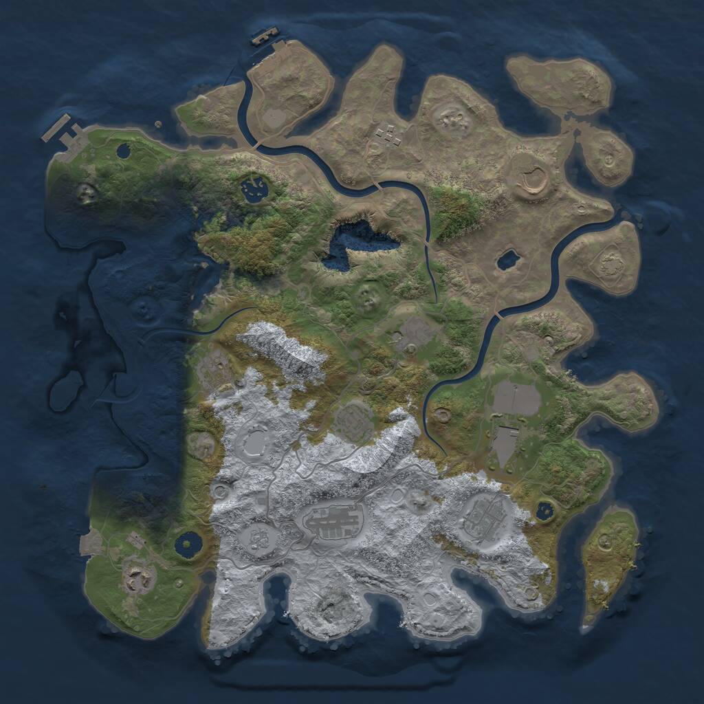 Rust Map: Procedural Map, Size: 4000, Seed: 83632560, 16 Monuments