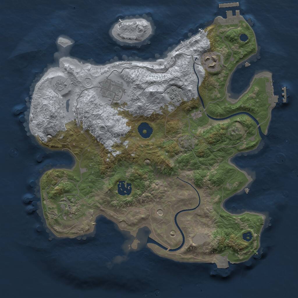 Rust Map: Procedural Map, Size: 3000, Seed: 30452, 11 Monuments