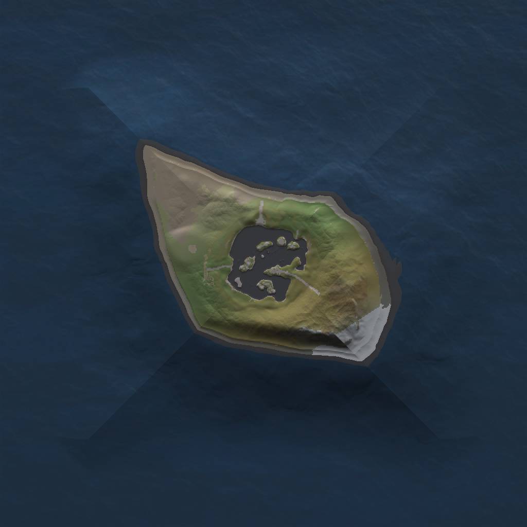 Rust Map: Barren, Size: 1000, Seed: 41658, 3 Monuments