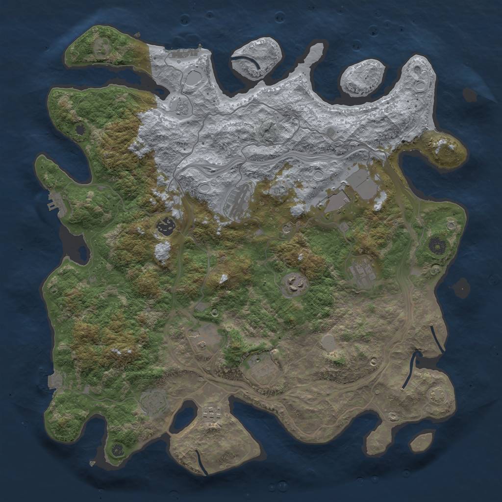 Rust Map: Procedural Map, Size: 4250, Seed: 9714, 17 Monuments