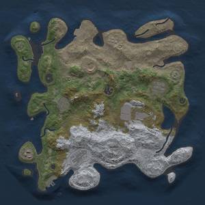 Thumbnail Rust Map: Procedural Map, Size: 3500, Seed: 1696179710, 15 Monuments