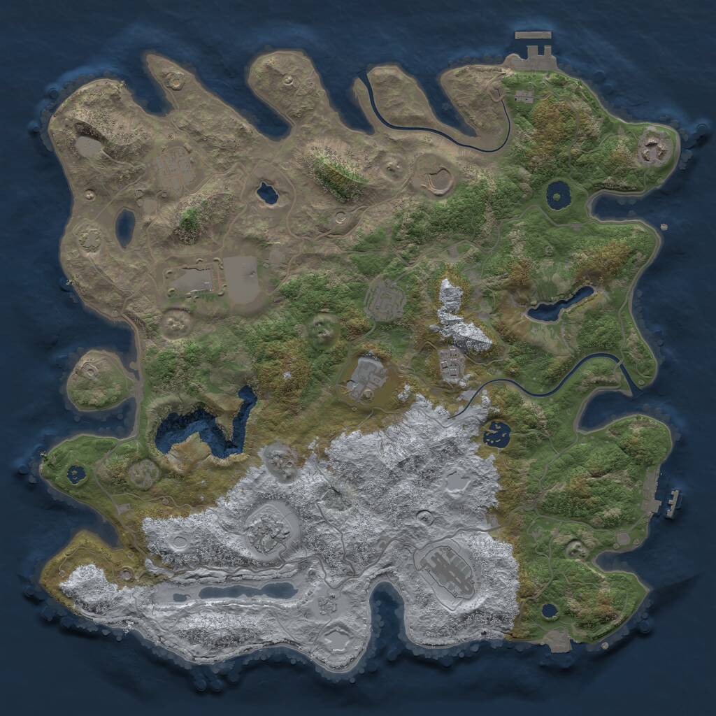 Rust Map: Procedural Map, Size: 4000, Seed: 797313058, 16 Monuments