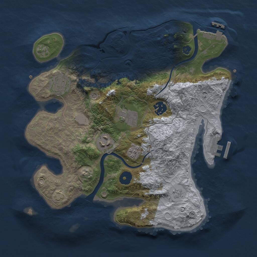 Rust Map: Procedural Map, Size: 3000, Seed: 64168, 11 Monuments