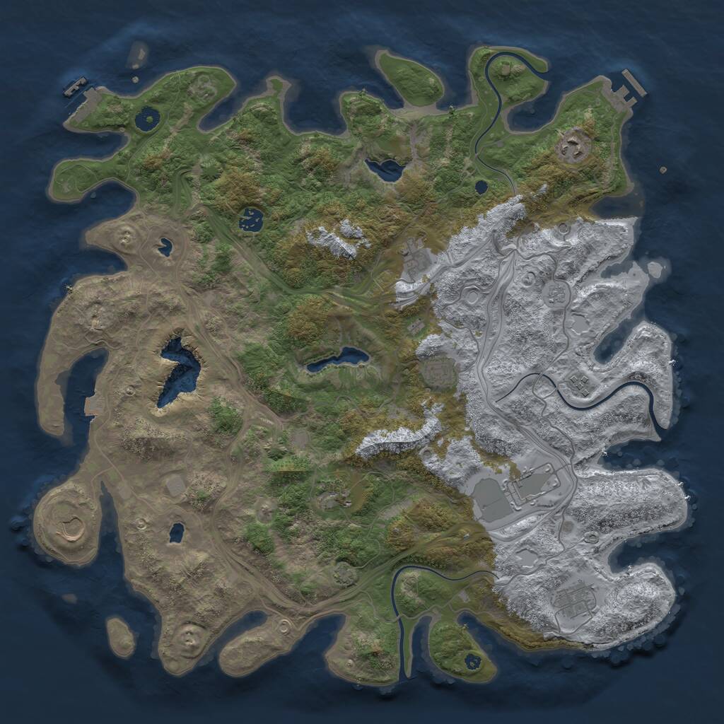 Rust Map: Procedural Map, Size: 4500, Seed: 1006741723, 15 Monuments