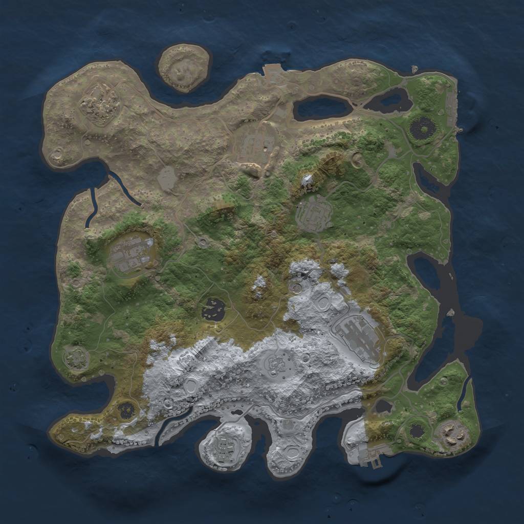 Rust Map: Procedural Map, Size: 3300, Seed: 1731534981, 16 Monuments