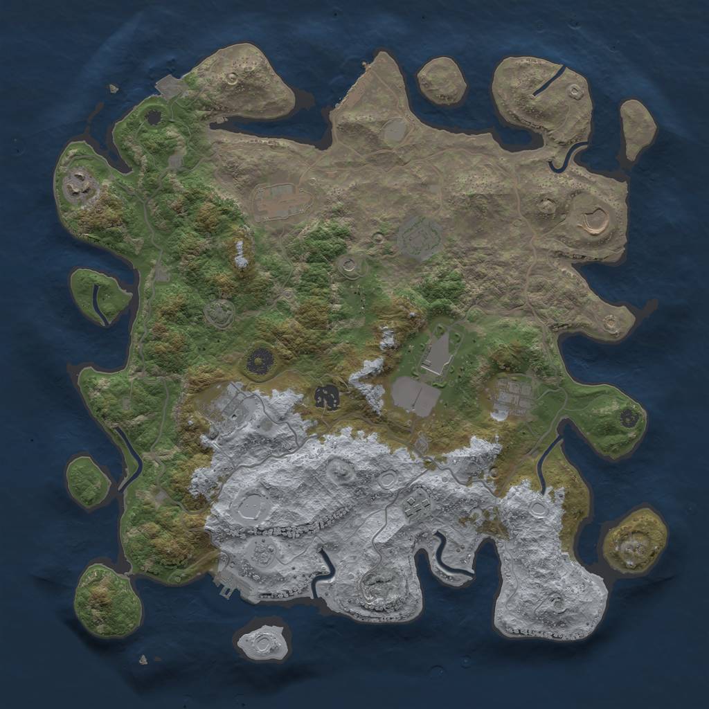 Rust Map: Procedural Map, Size: 4000, Seed: 2118768935, 17 Monuments