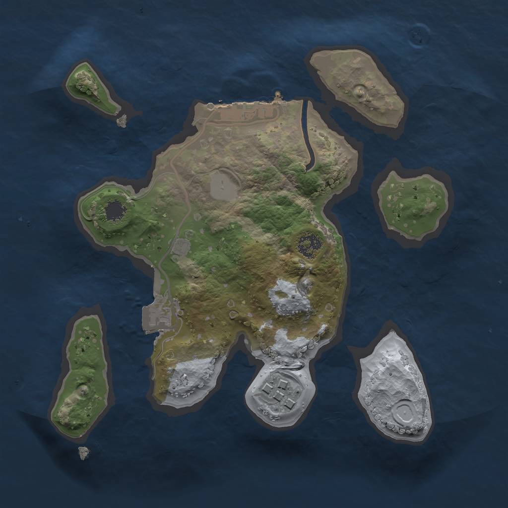 Rust Map: Procedural Map, Size: 2100, Seed: 1932034275, 5 Monuments