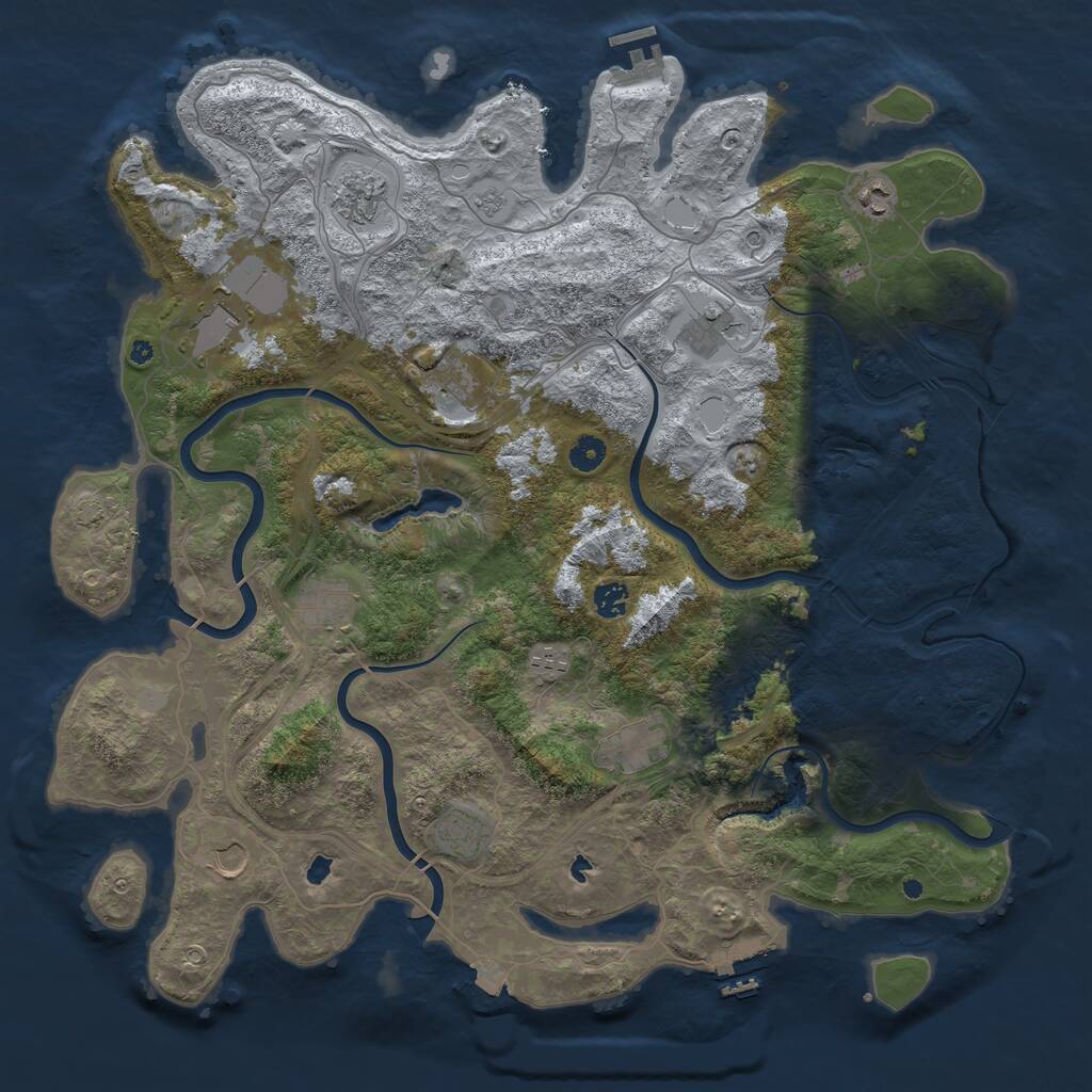 Rust Map: Procedural Map, Size: 4600, Seed: 615351960, 17 Monuments