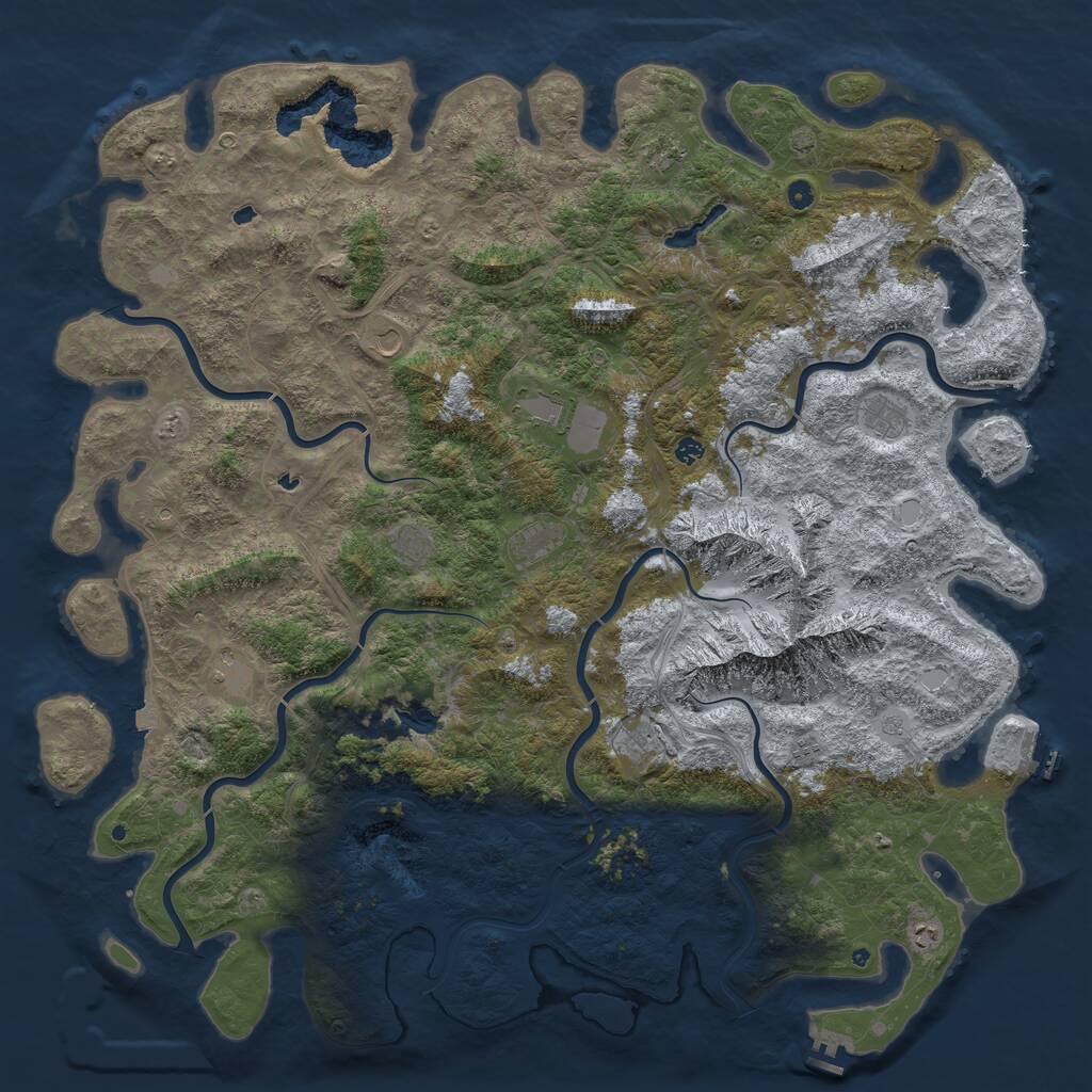 Rust Map: Procedural Map, Size: 6000, Seed: 1540866115, 17 Monuments