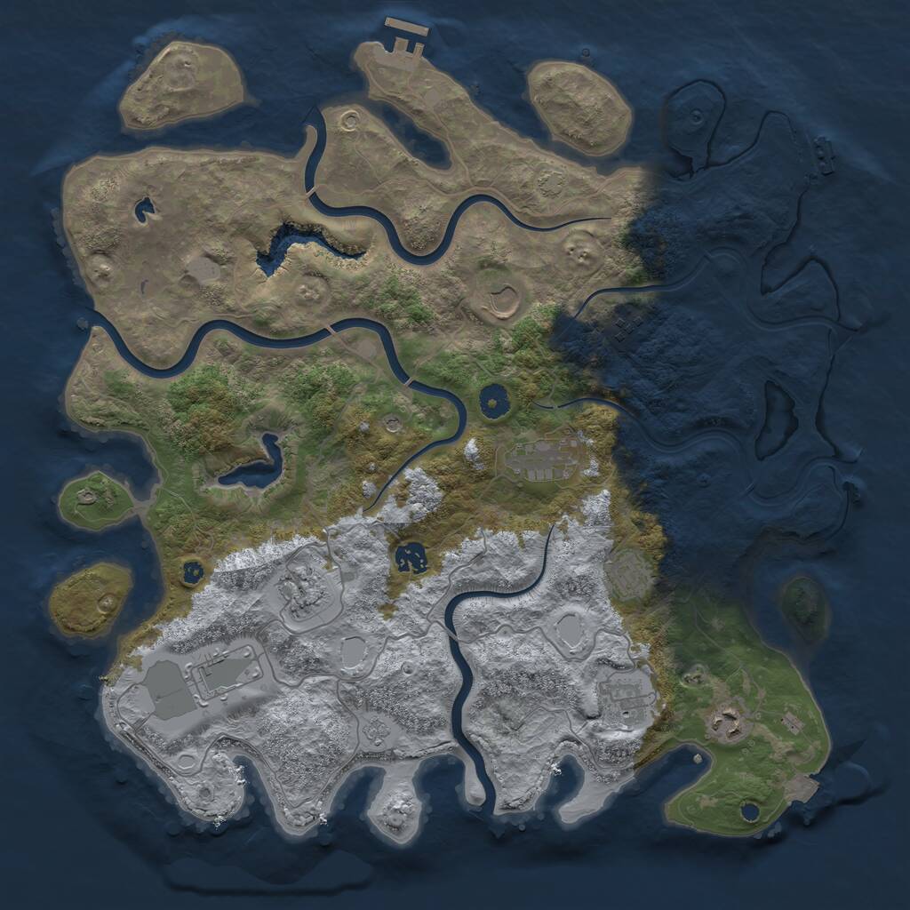 Rust Map: Procedural Map, Size: 4200, Seed: 7250645, 15 Monuments