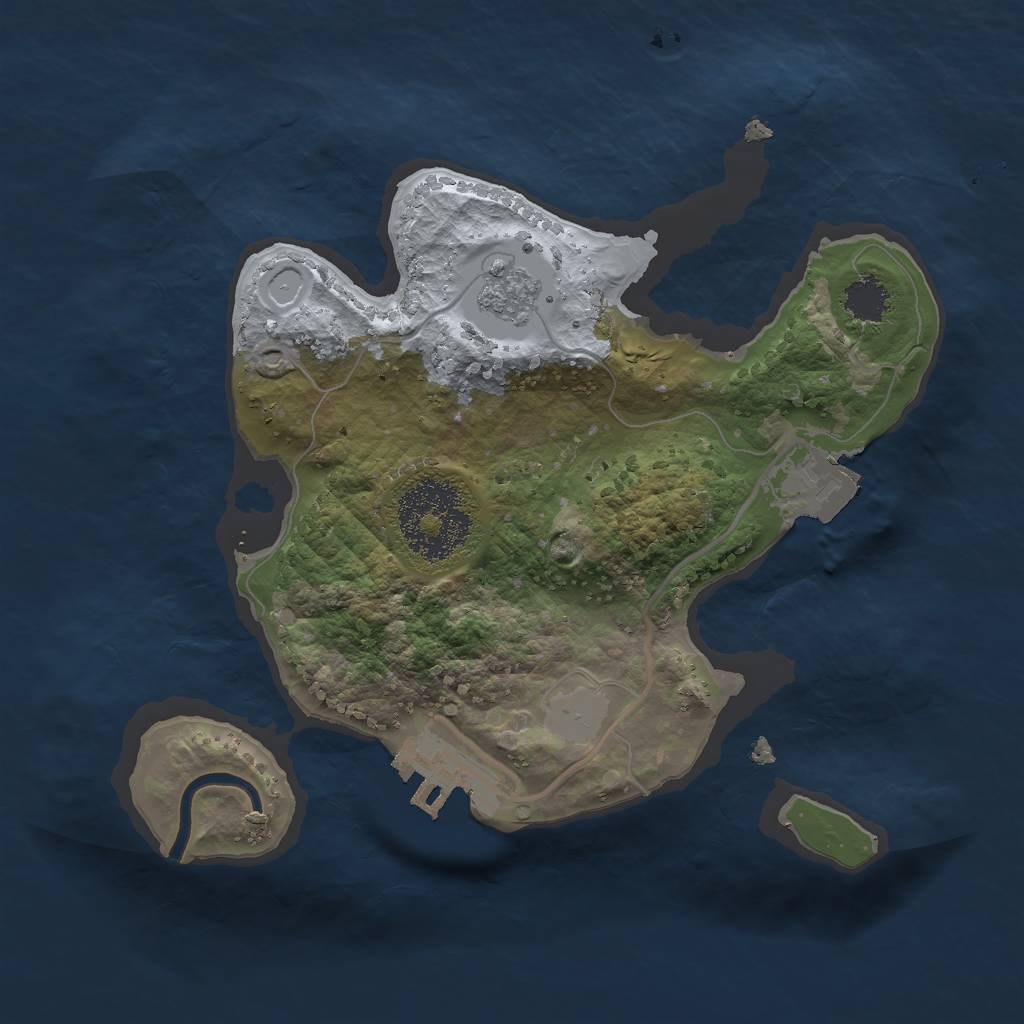 Rust Map: Procedural Map, Size: 2000, Seed: 496070863, 5 Monuments