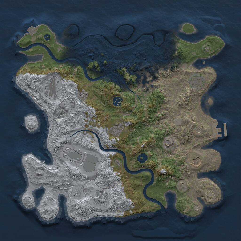 Rust Map: Procedural Map, Size: 3700, Seed: 5824014, 15 Monuments
