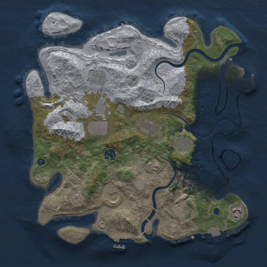 Rust Map: Procedural Map, Size: 3500, Seed: 799491204, 15 Monuments