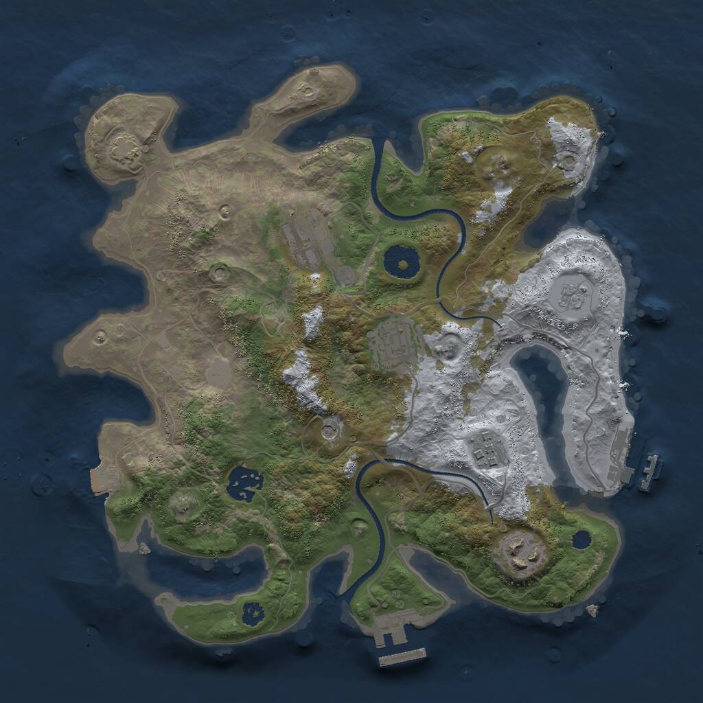 Rust Map: Procedural Map, Size: 3000, Seed: 6597480, 11 Monuments