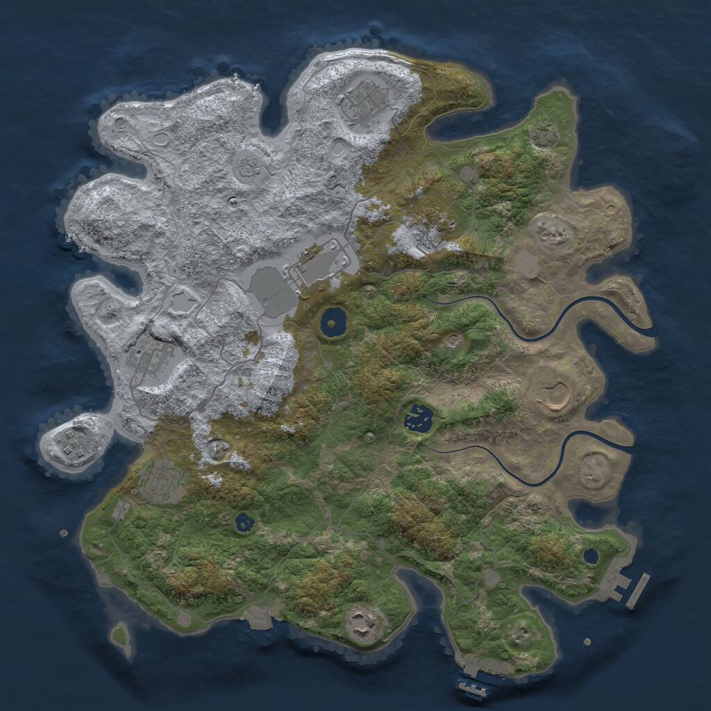Rust Map: Procedural Map, Size: 3750, Seed: 1421355520, 15 Monuments