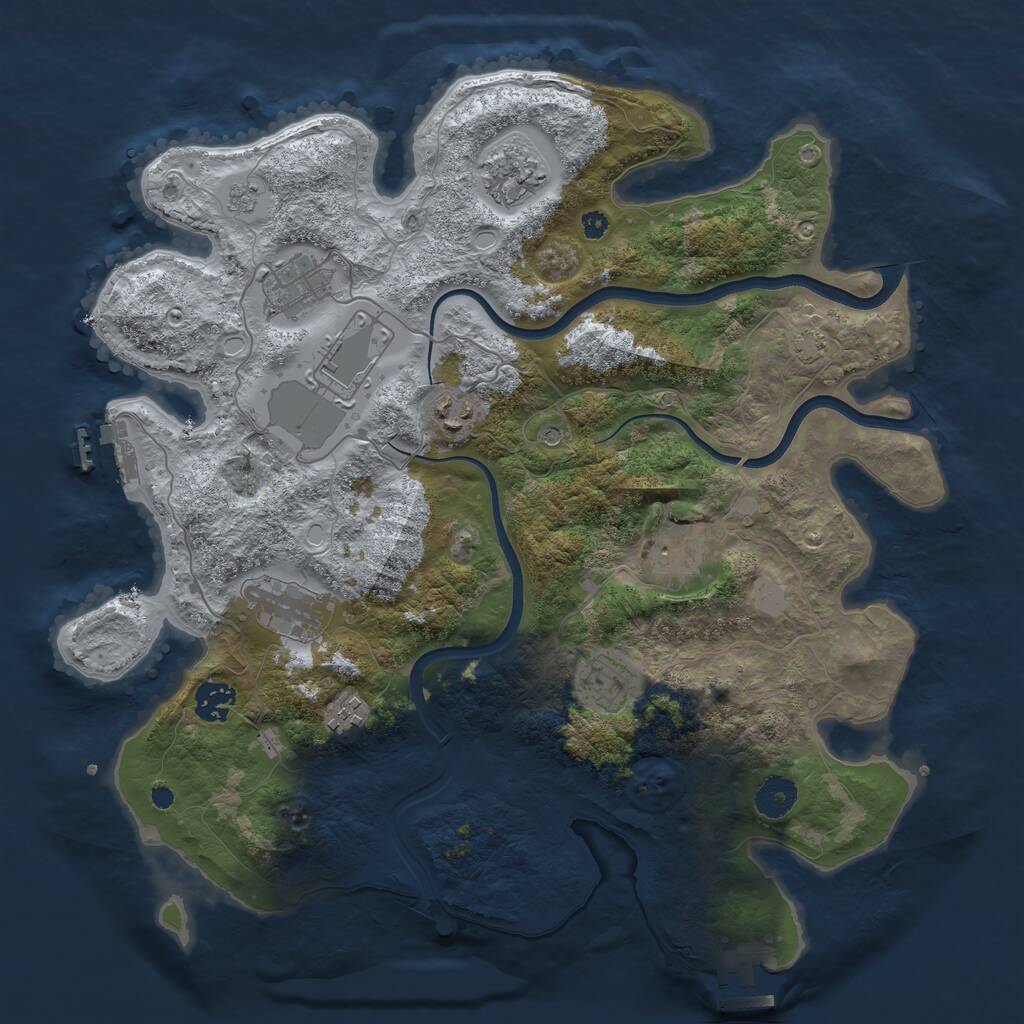 Rust Map: Procedural Map, Size: 3750, Seed: 1421355520, 15 Monuments