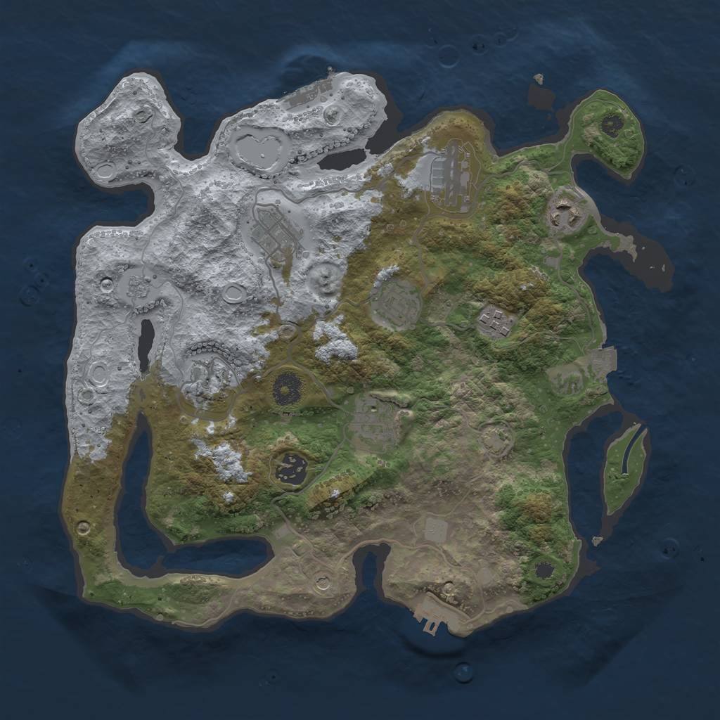 Rust Map: Procedural Map, Size: 3400, Seed: 93391401, 16 Monuments
