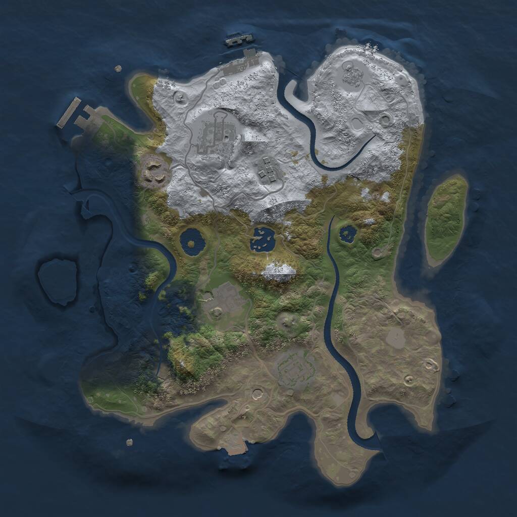 Rust Map: Procedural Map, Size: 3000, Seed: 731425372, 11 Monuments