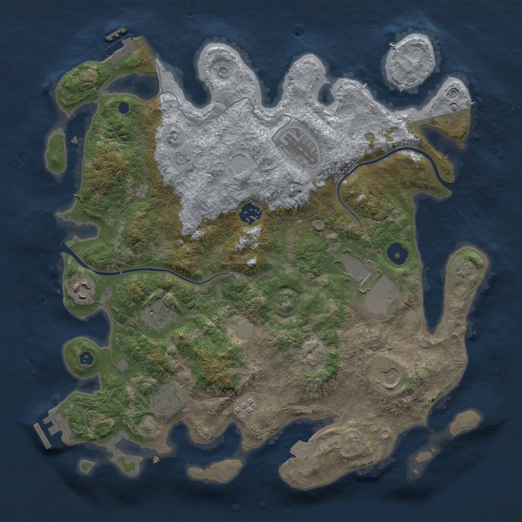 Rust Map: Procedural Map, Size: 3800, Seed: 19171550, 14 Monuments
