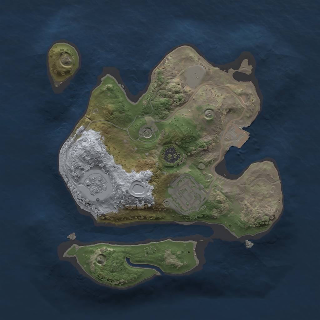 Rust Map: Procedural Map, Size: 2000, Seed: 1803258723, 6 Monuments