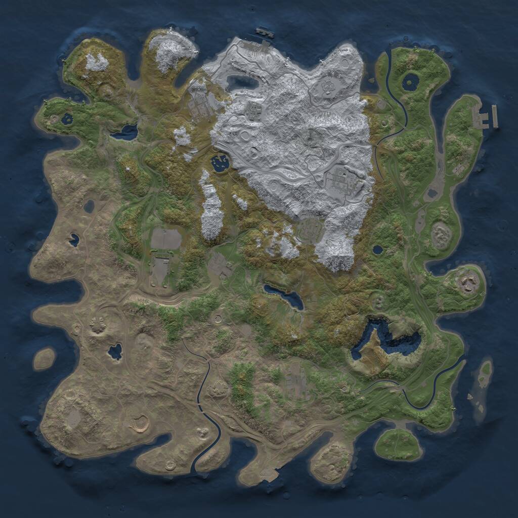 Rust Map: Procedural Map, Size: 4500, Seed: 968946040, 16 Monuments