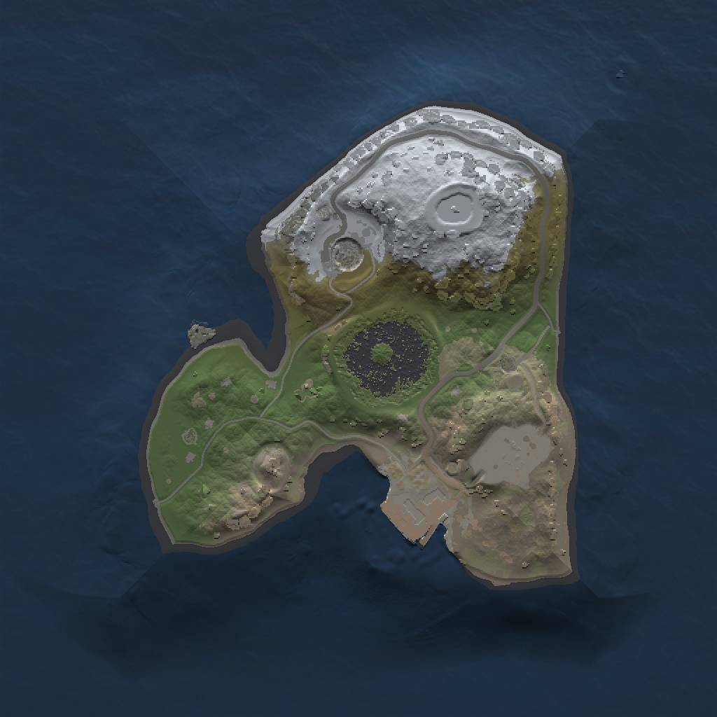 Rust Map: Procedural Map, Size: 1401, Seed: 1, 4 Monuments