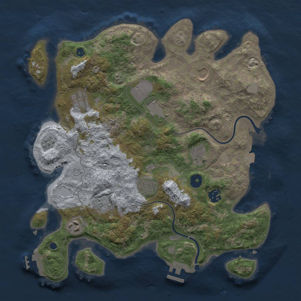 Rust Map: Procedural Map, Size: 3500, Seed: 1182024987, 14 Monuments