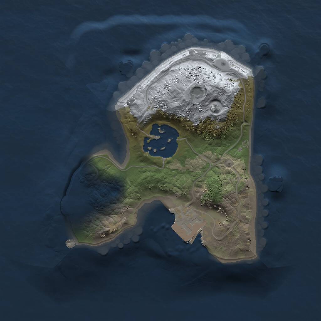 Rust Map: Procedural Map, Size: 1402, Seed: 1, 2 Monuments