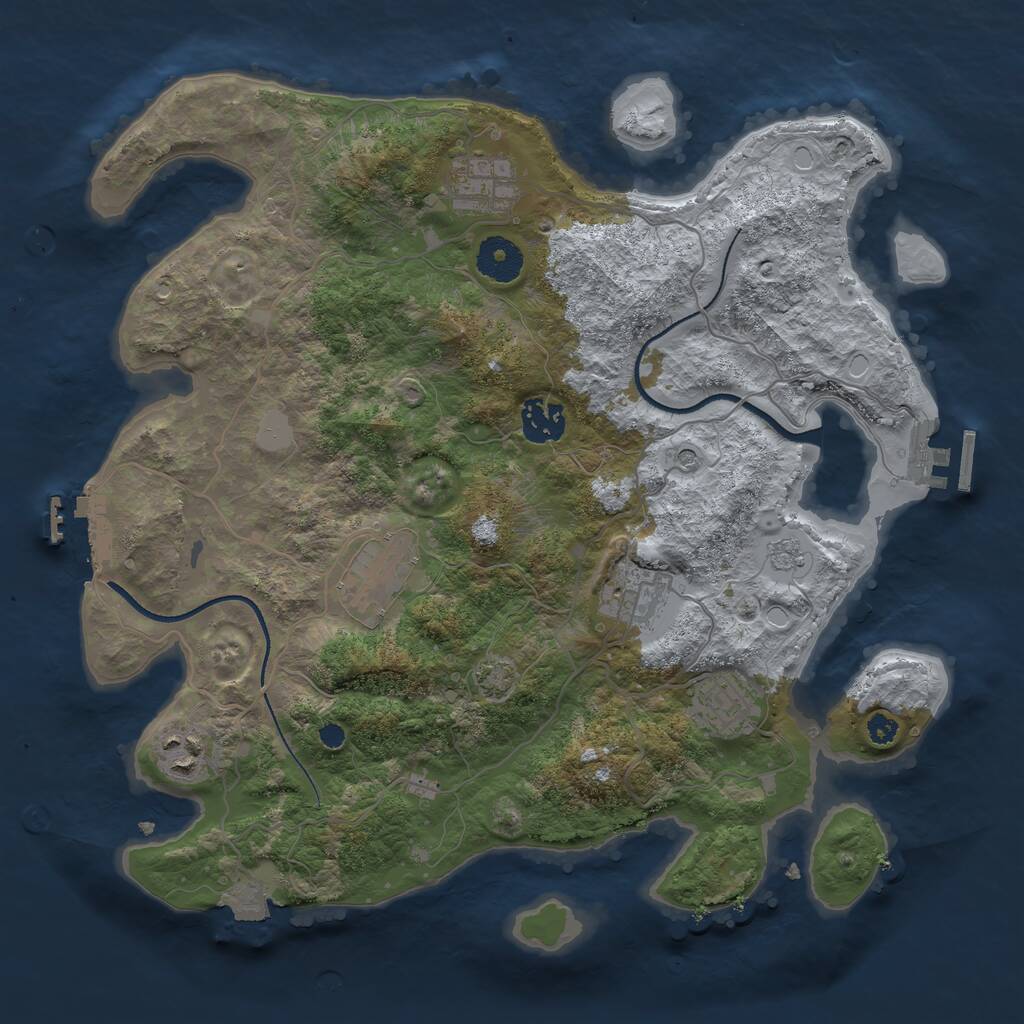 Rust Map: Procedural Map, Size: 3400, Seed: 35953879, 12 Monuments