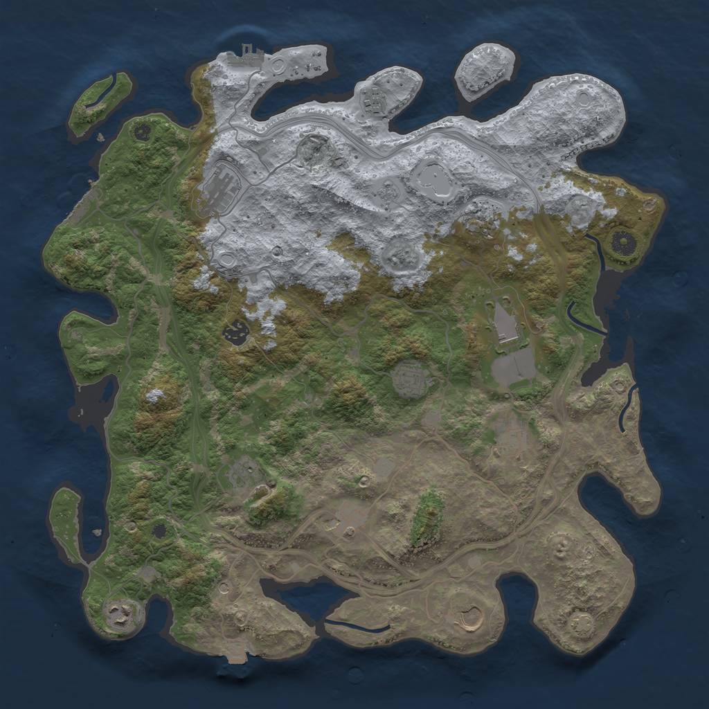 Rust Map: Procedural Map, Size: 4250, Seed: 517450865, 19 Monuments