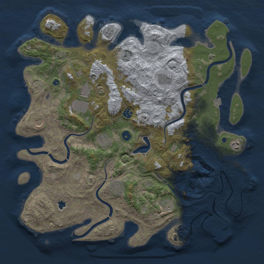 Rust Map: Procedural Map, Size: 4250, Seed: 968946040, 15 Monuments