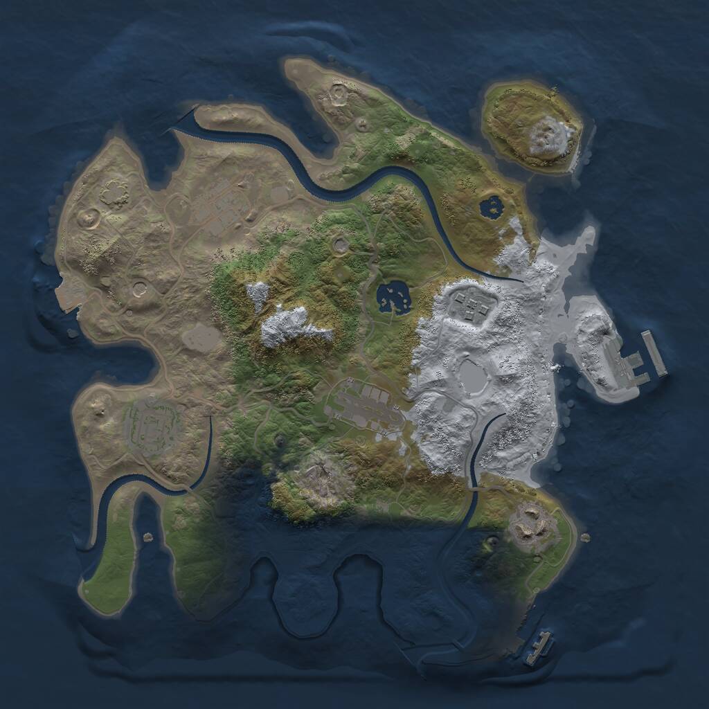 Rust Map: Procedural Map, Size: 3000, Seed: 2459428, 11 Monuments