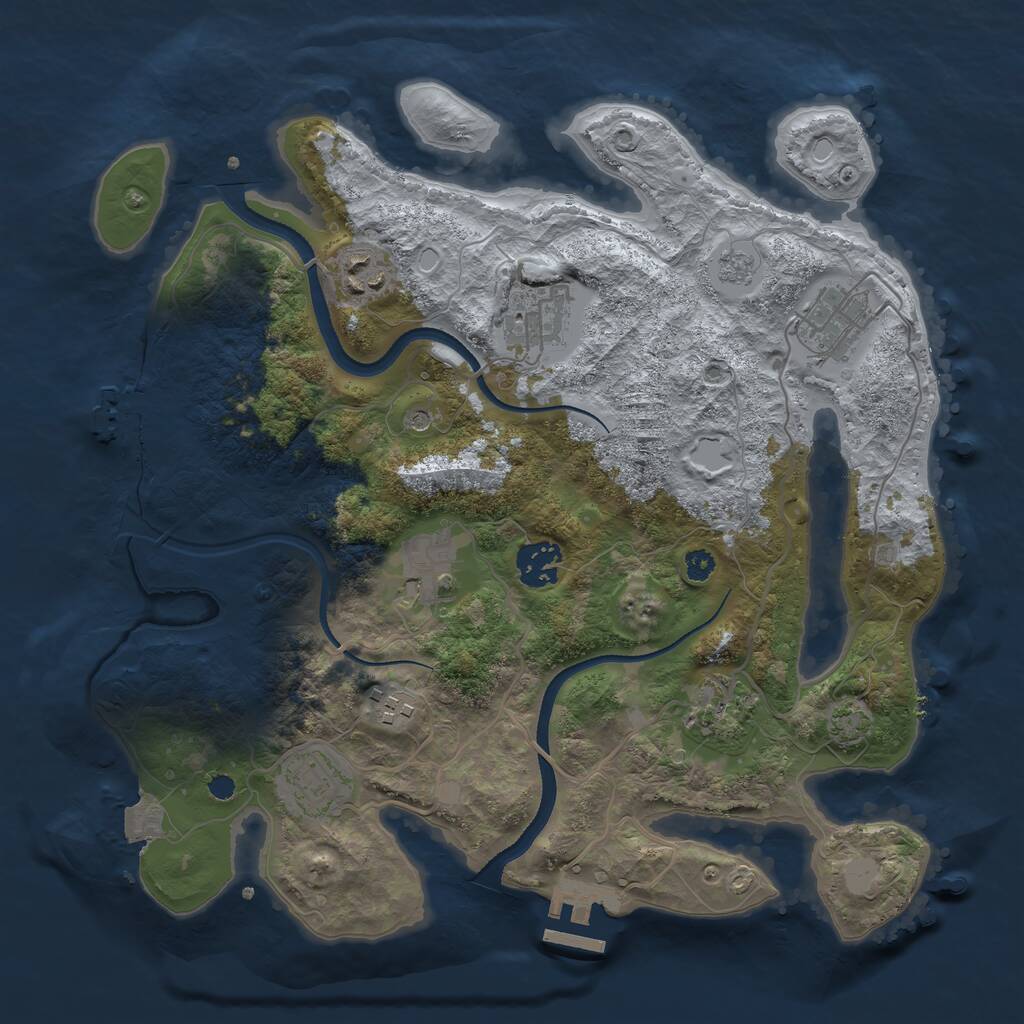 Rust Map: Procedural Map, Size: 3318, Seed: 13829, 14 Monuments