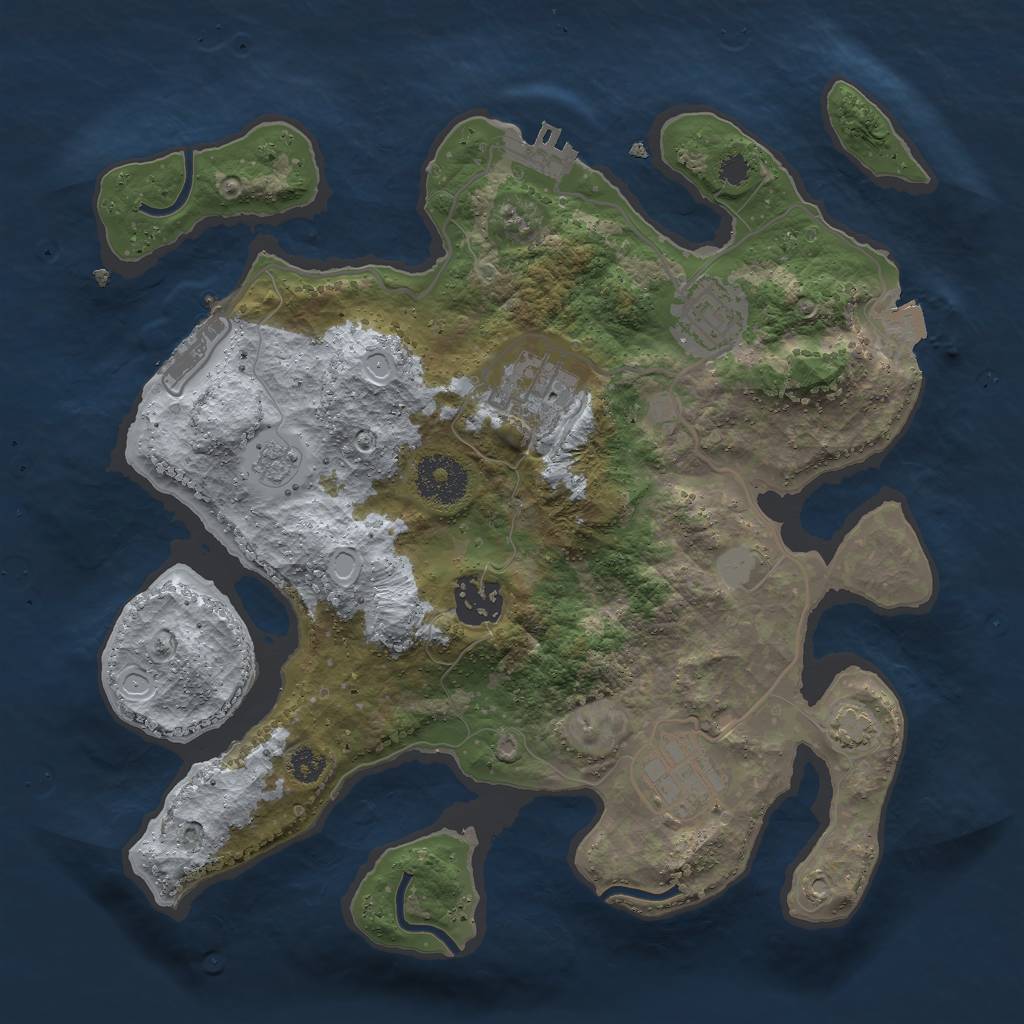 Rust Map: Procedural Map, Size: 3000, Seed: 833232854, 11 Monuments